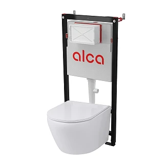 Væghængt Toiletpakke <strong>Fjord</strong>  Hvid Blank med Indbygningscisterne Alca