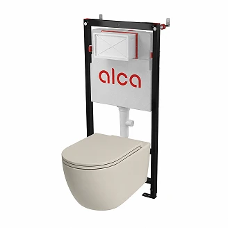 Væghængt Toiletpakke <strong>Calma</strong>  Beige Mat med Indbygningscisterne Alca