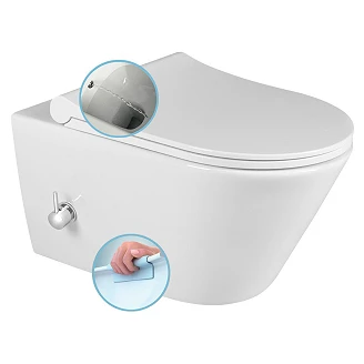 Væghængt Toilet <strong>Welle</strong>  Hvid Blank med Bidetfunktion