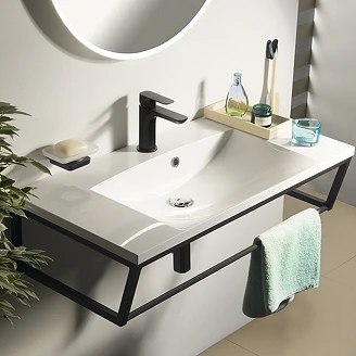 Håndvask Alira Støbt Marmor Hvid Blank 90 cm