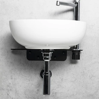 Håndvask Mirox Hvid Blank med Sort Konsol