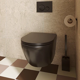 Væghængt Toiletpakke <strong>Fjord</strong>  Sort Mat med Indbygningscisterne Alca