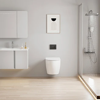 Væghængt Toiletpakke Marone Hvid Blank med Indbygningscisterne Alca