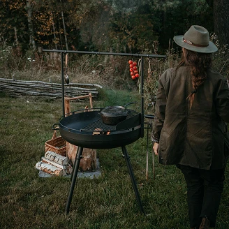 Barebones Ildskål med Grill­sæt M Cowboy Sort