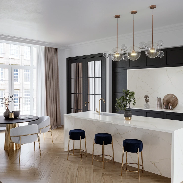 Cosentino Målbestilt Bordplade Silestone Blanc Élysée Polerad, 1.2 cm