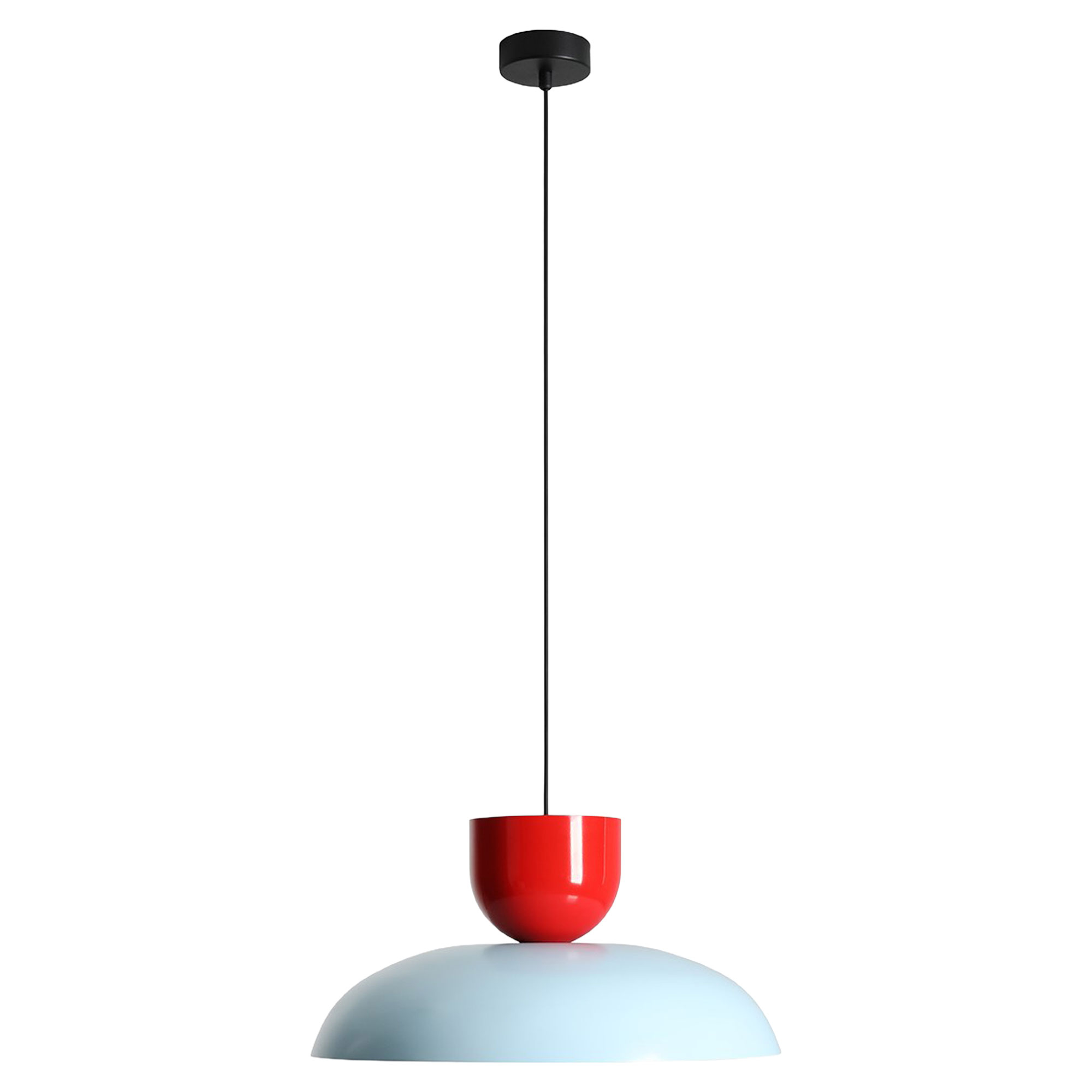 Hængende Lampe Milda Mørk Babyblå, Rød Chili