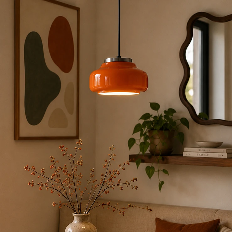 Hængende Lampe Luvne II Orange