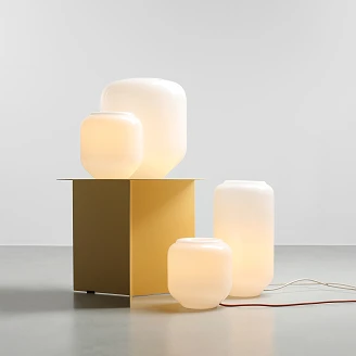 Bordlampe <strong>Ternia</strong>  Beige, Bomuldshvid