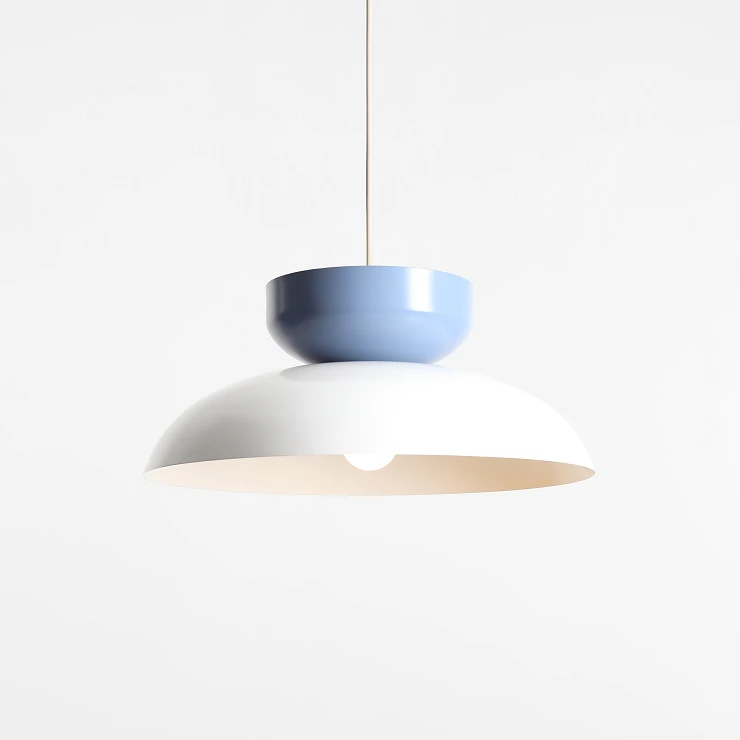 Hængende Lampe Rundo Lys Hvid Glans, Dueblå