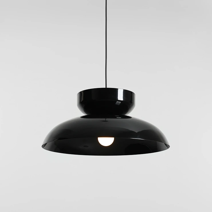 Hængende Lampe Rundo Mørk Sort Glans
