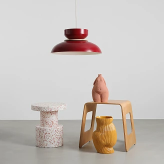 Hængende Lampe <strong>Rundo</strong>  Lys Vinrød
