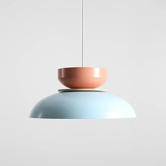 Hængende Lampe <strong>Rundo</strong>  Lys Babyblå, Korall