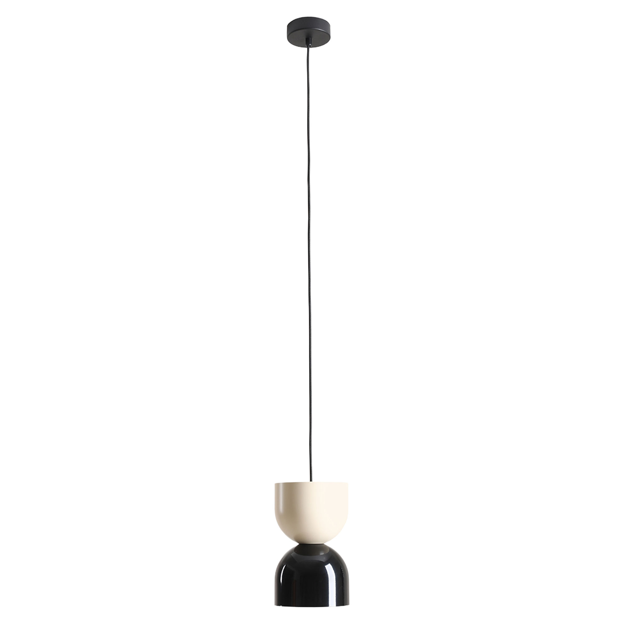 Hængende Lampe Nolto Sort, Cremehvid