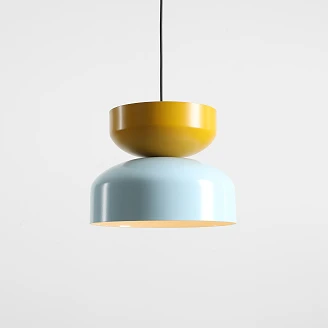 Hængende Lampe <strong>Grindo</strong>  Mørk Lyserød, Sennepsgul
