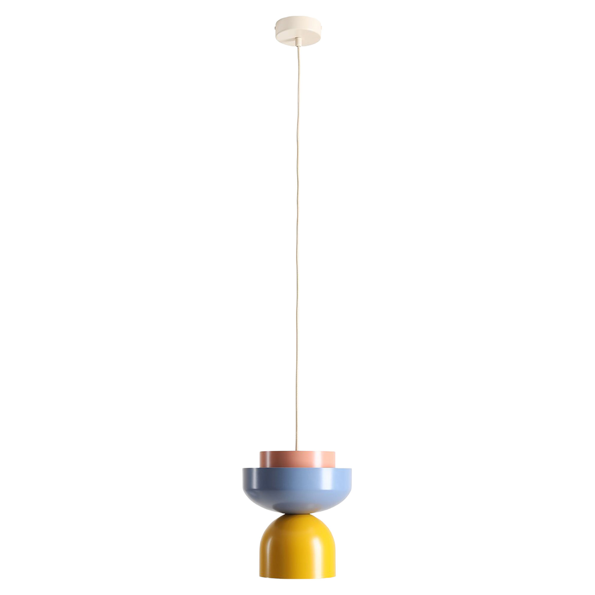 Hængende Lampe Tindri Dueblå, Sennepsgul