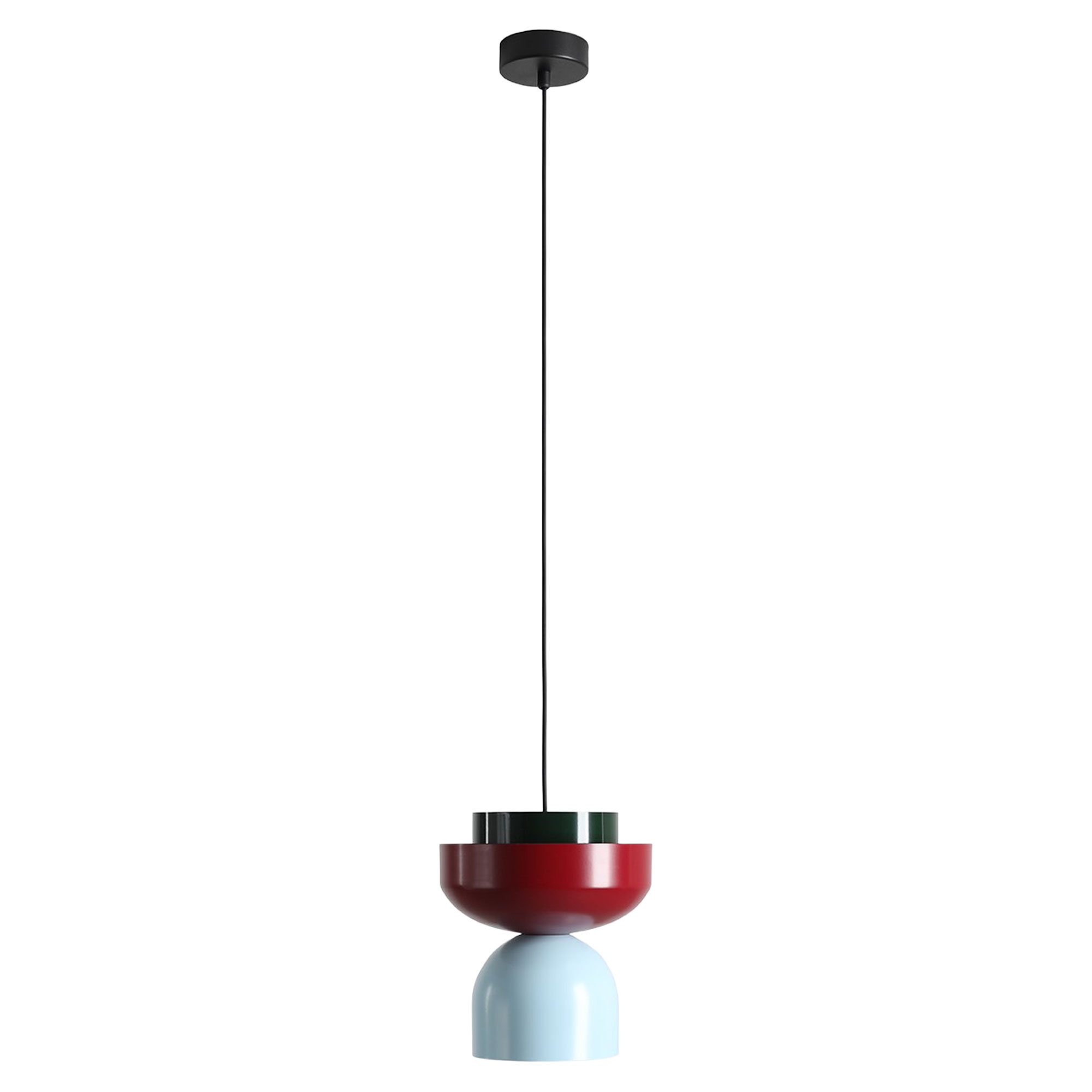 Hængende Lampe Tindri Mørk Vinrød, Babyblå