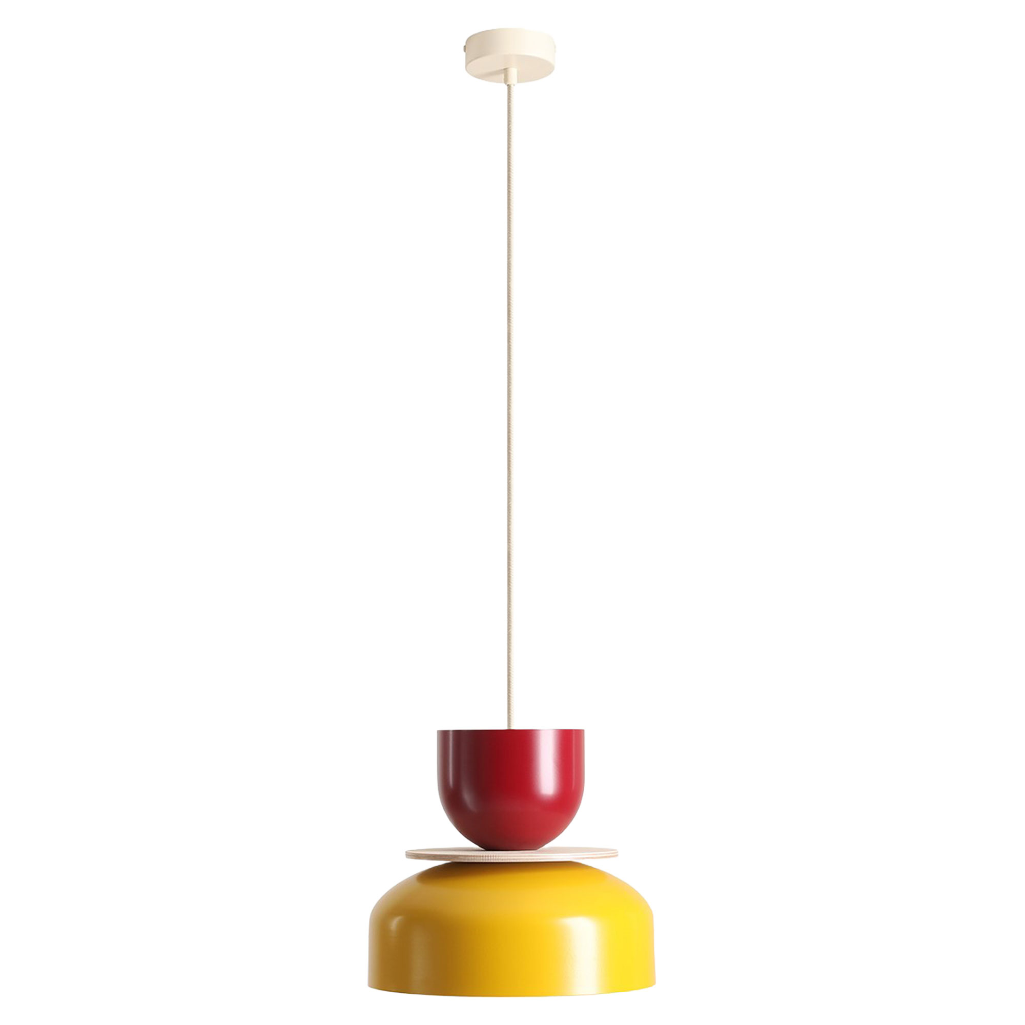 Hængende Lampe Svelo Lys Sennepsgul, Vinrød