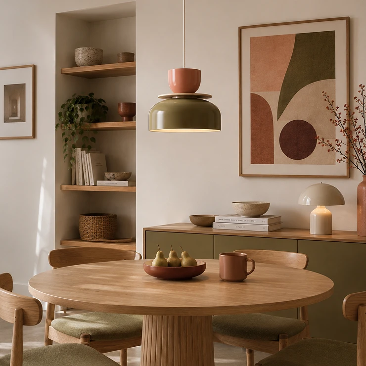 Hængende Lampe Svelo Lys Pistacie, Korall