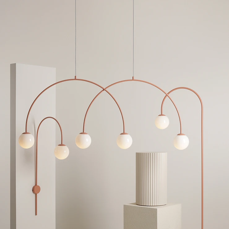 Hængende Lampe Klinty Fire Korall 149 cm