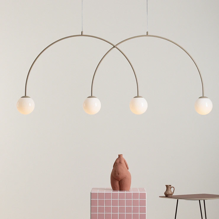 Hængende Lampe Klinty Fire Beige 149 cm