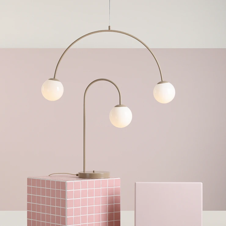 Hængende Lampe Klinty Duo Beige