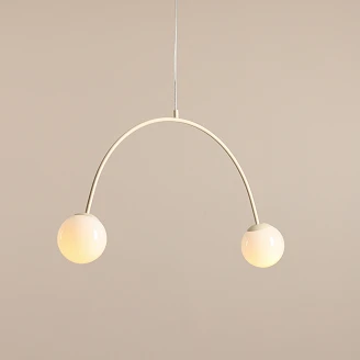 Hængende Lampe <strong>Klinty</strong>  Duo Cremehvid