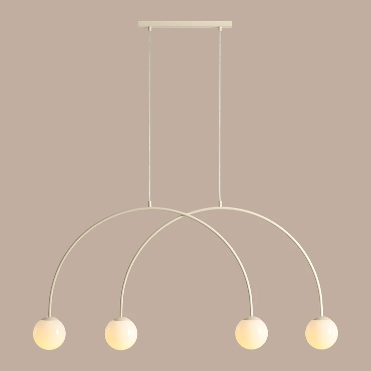 Hængende Lampe Klinty Fire Cremehvid 130 cm