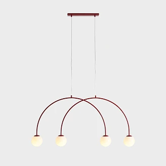 Hængende Lampe <strong>Klinty</strong>  Fire Vinrød 130 cm