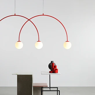 Hængende Lampe <strong>Klinty</strong>  Fire Rød Chili 149 cm