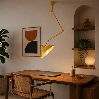 Hængende Lampe <strong>Skova</strong>  Sennepsgul