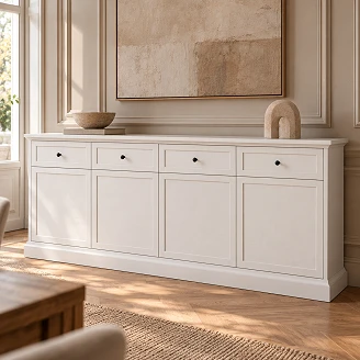 Skænk Halma Hvid Opal, Artisan Eg 39.5x193 cm