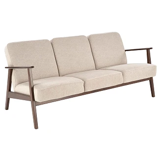 Sofa Genox Beige, Mørk Valnød 77x175 cm