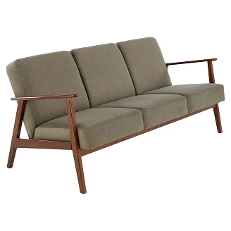 Sofa Genox Oliven, Mørk Valnød 77x175 cm