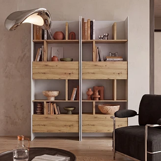 Lenart Bogreol <strong>Bed Concept</strong>  Hvid, Artisan Eg 84x218 cm
