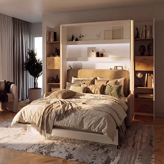 Lenart Bogreol <strong>Bed Concept</strong>  Hvid, Artisan Eg 44x218 cm