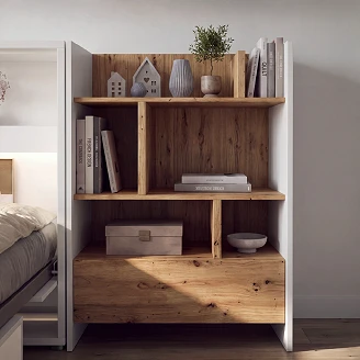 Lenart Bogreol <strong>Bed Concept</strong>  Hvid, Artisan Eg 92x108 cm
