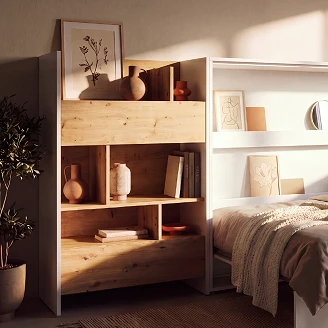 Lenart Bogreol <strong>Bed Concept</strong>  Hvid, Artisan Eg 92x138 cm