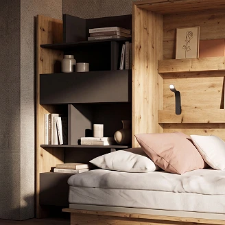 Lenart Bogreol <strong>Bed Concept</strong>  Artisan Eg, Sort 92x158 cm