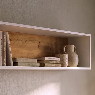 Lenart Væghylde <strong>Bed Concept</strong>  Hvid, Artisan Eg 211x33 cm