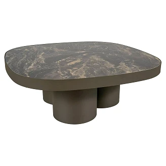Sofabord <strong>Velmora</strong>  Sort Vulcano, Kobber 100x100 cm