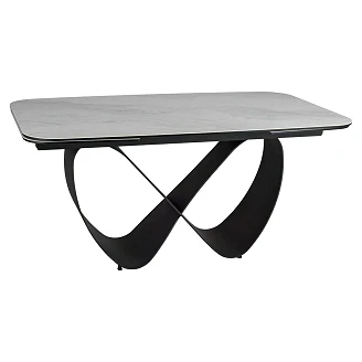 Udtrækkeligt spisebord <strong>Norevi</strong>  Hvid Nature Cloud, Sort 160x95 cm