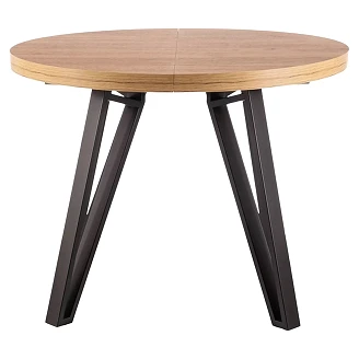 Udtrækkeligt spisebord Velessa Eg Artisan, Sort Ø100 cm