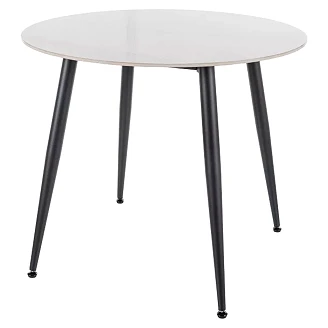 Spisebord Aleria Hvid, Sort Ø90 cm