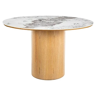 Spisebord <strong>Maveli</strong>  Hvid Pandoro, Eg Ø120 cm