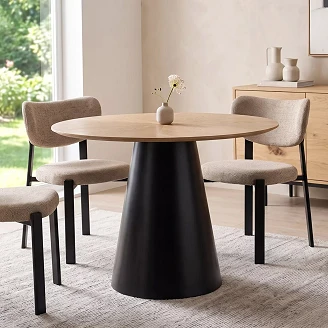 Spisebord <strong>Viresta</strong>  Eg, Sort Ø100 cm