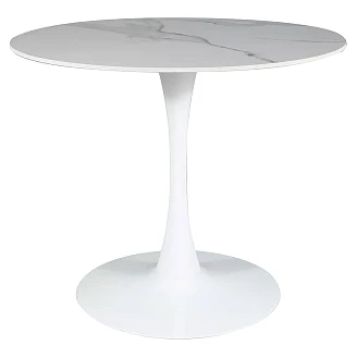 Spisebord <strong>Mireva</strong>  Hvid marmoreffekt, Hvid Ø90 cm