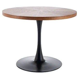 Spisebord <strong>Avelia</strong>  Valnød, Mat sort Ø100 cm