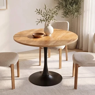 Spisebord <strong>Avelia</strong>  Eg, Mat sort Ø90 cm