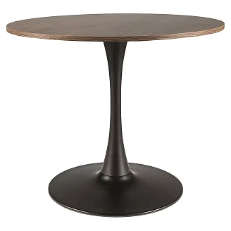 Spisebord <strong>Avelia</strong>  Valnød, Mat sort Ø90 cm