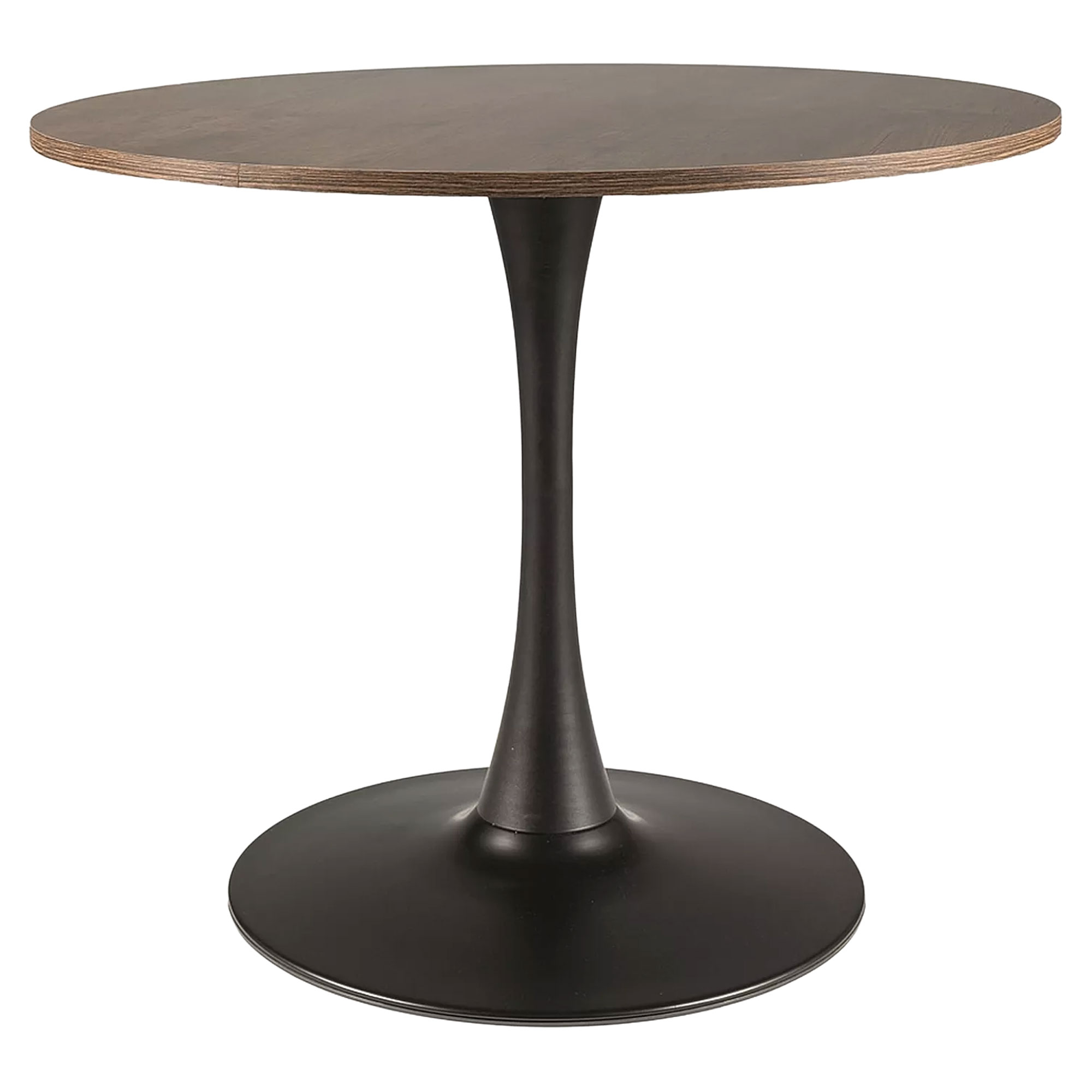 Spisebord Avelia Valnød, Mat sort Ø90 cm